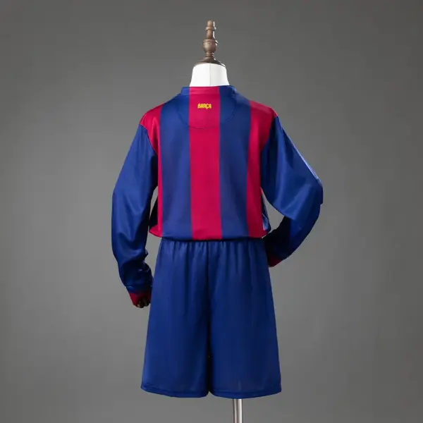 Barcelona Home Retro Long-Sleeve Kids Kit Jersey