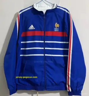 Retro 1998 France BlueWhite Reversible Full Zipper Jacket