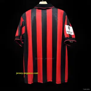Retro AC Milan Home Champion League Jersey With Patches
