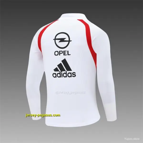 Retro AC Milan White Half Zipper Jacket