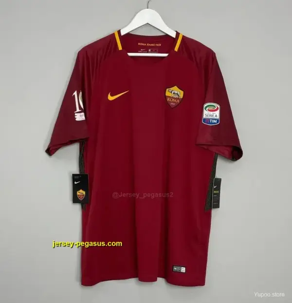 Retro AS Roma Home Jersey Francesco Totti Signature Jersey Tribute For Last Matc