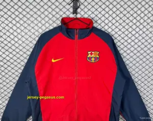 Retro Barcelona Home Red Full Zipper Windbreaker