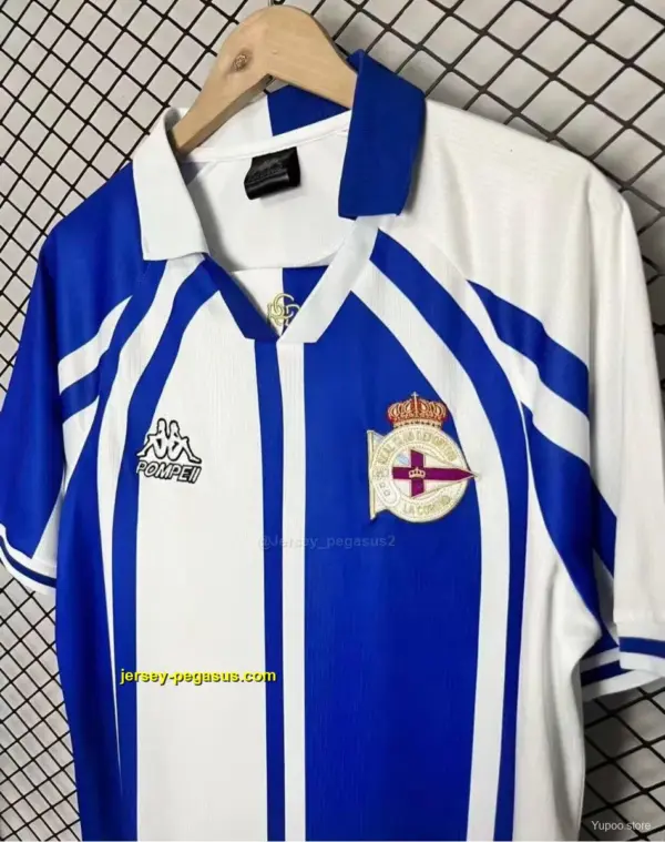Retro Deportivo La Coruña Blue & White Stripe Home Jersey
