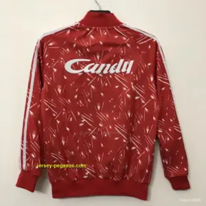 Retro Liverpool Home Red Full Zipper Jacket Soccer Jersey