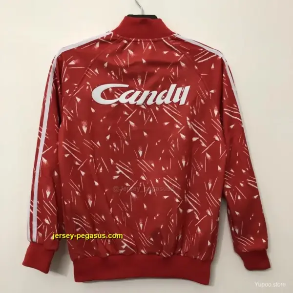 Retro Liverpool Home Red Full Zipper Jacket Soccer Jersey