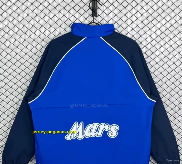 Retro Napoli BlueBlack Full Zipper Windbreaker