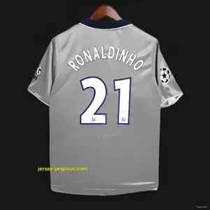 Retro PSG Away Grey Jersey Worn By Ronaldinho