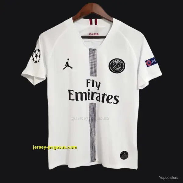 Retro PSG Away White Jersey With Champions Patch