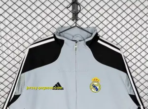Retro Real Madrid BlackGrey Windbreaker