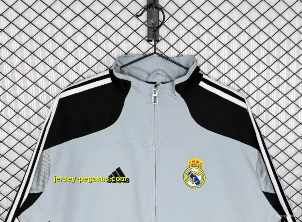 Retro Real Madrid BlackGrey Windbreaker