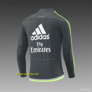 Retro Real Madrid Dark Grey Half Zipper Jacket