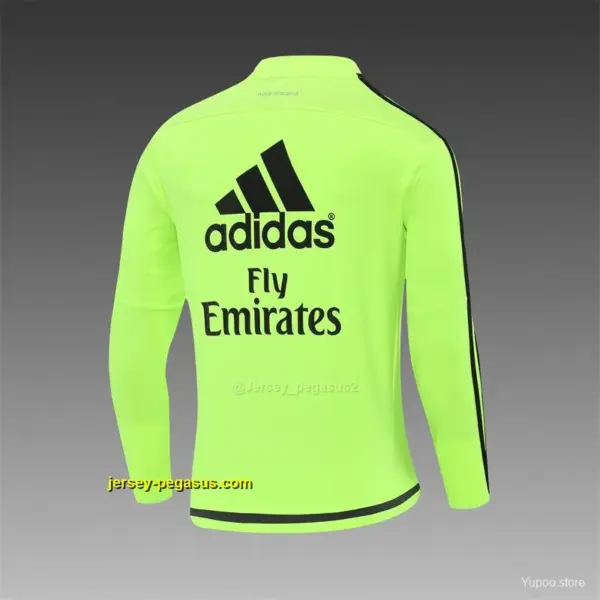 Retro Real Madrid Fluorescent Green Half Zipper Jacket