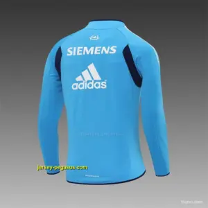 Retro Real Madrid Light Blue Half Zipper Jacket