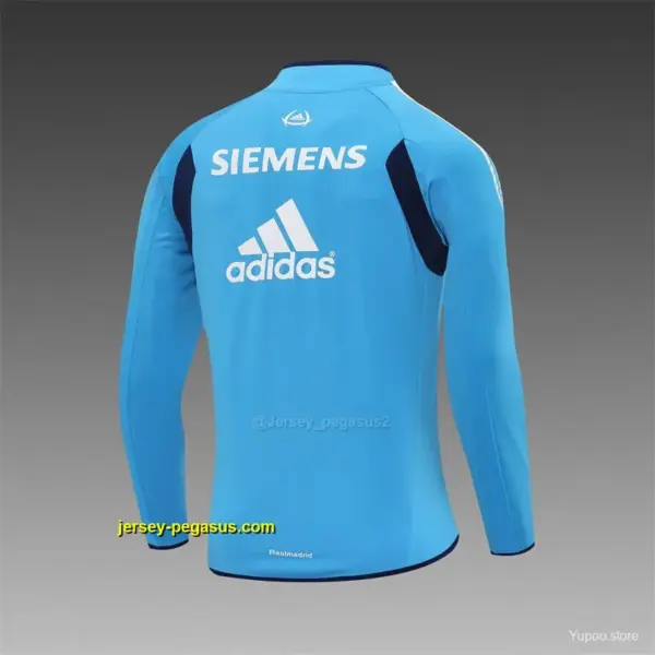 Retro Real Madrid Light Blue Half Zipper Jacket