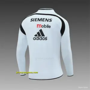 Retro Real Madrid Light Grey Half Zipper Jacket