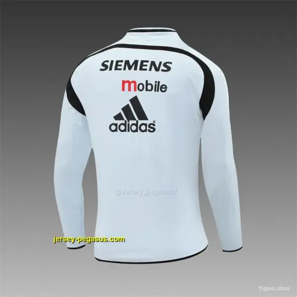 Retro Real Madrid Light Grey Half Zipper Jacket