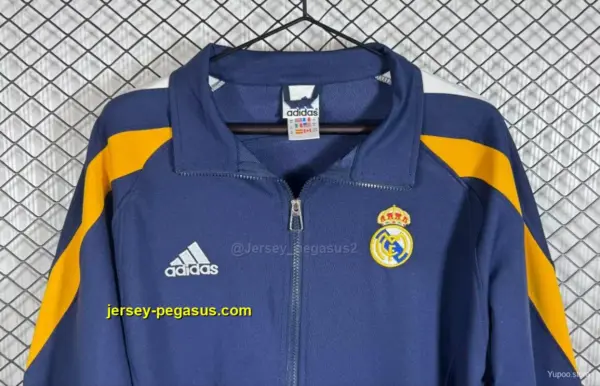 Retro Real Madrid NavyYellow Full Zipper Jacket