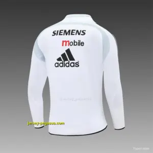 Retro Real Madrid White Half Zipper Jacket