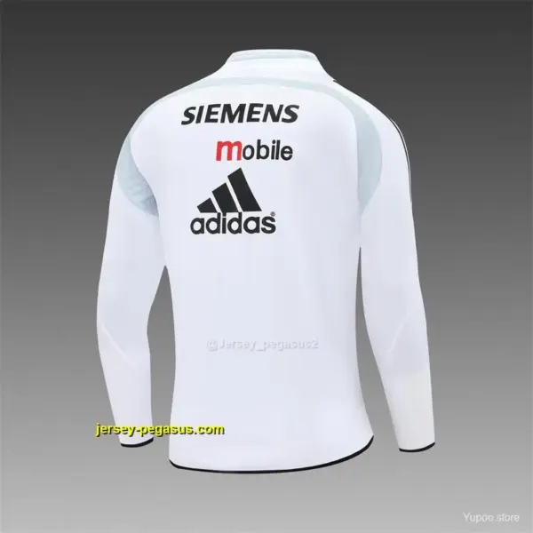 Retro Real Madrid White Half Zipper Jacket