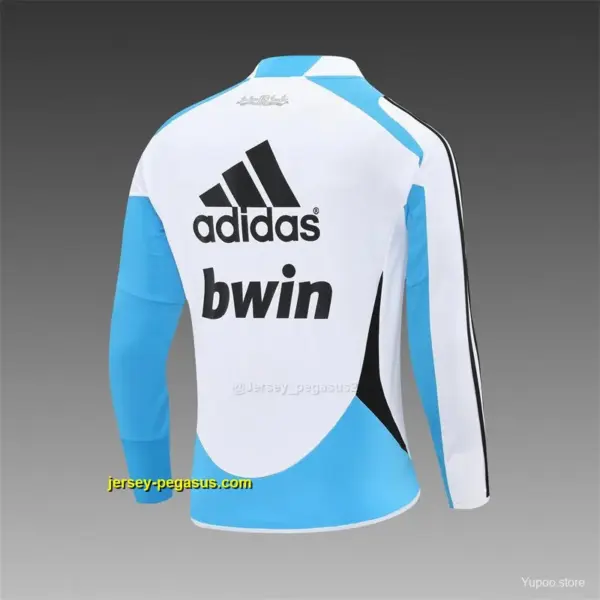 Retro Real Madrid WhiteBlue Half Zipper Jacket