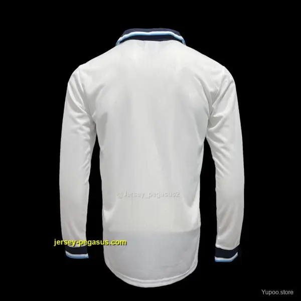 Long Sleeve Retro 1996 England Home Soccer Jersey