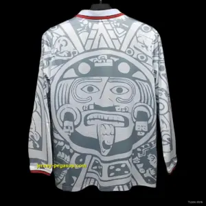 Retro 1998 Mexico Away White Long Sleeve Jersey