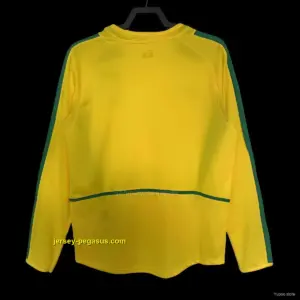 Retro 2002 Brazil Home Long Sleeve Jersey