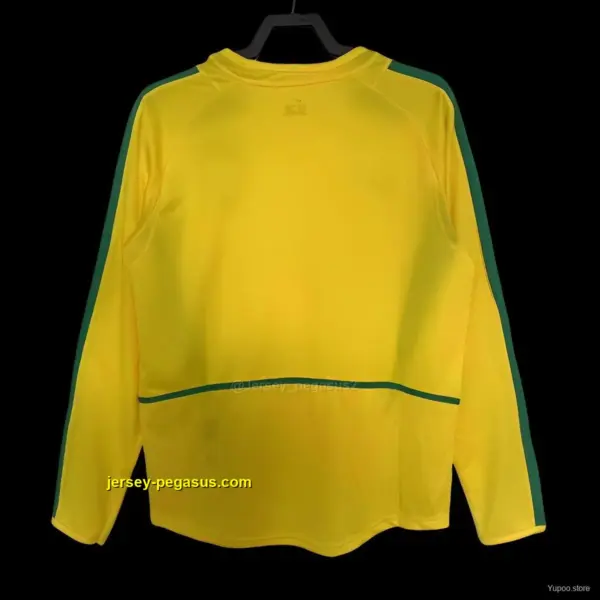 Retro 2002 Brazil Home Long Sleeve Jersey