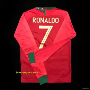 Retro 2018 Portugal Home Long Sleeve Jersey