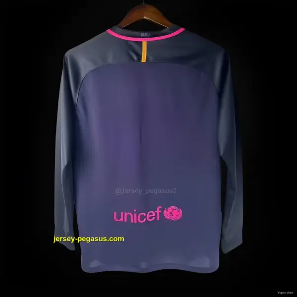 Retro Barcelona Away Purple Long Sleeve Jersey