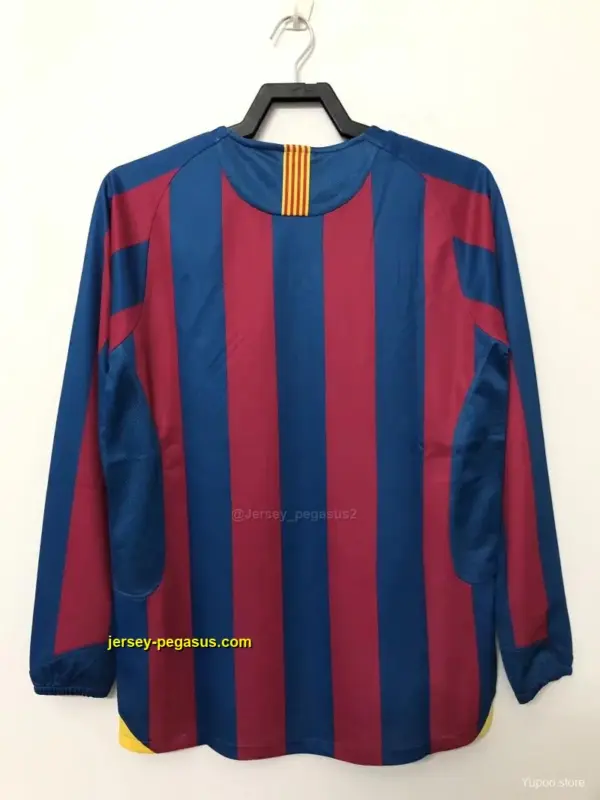 Retro Barcelona Home Long Sleeve League Version Soccer Jersey