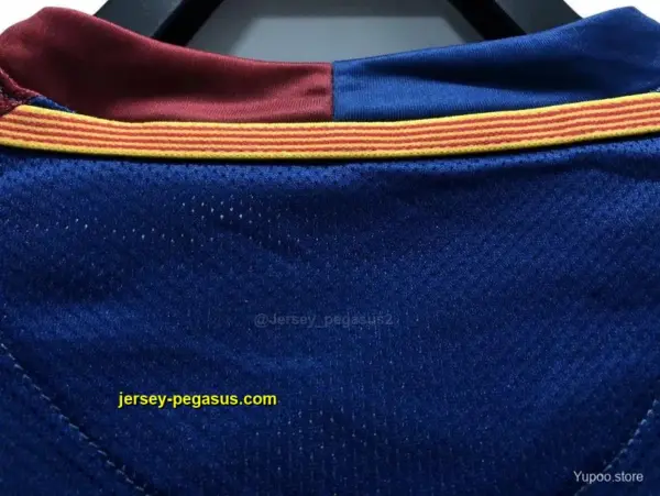 Retro Long SLeeve Barcelona Home Champions Version Soccer Jersey