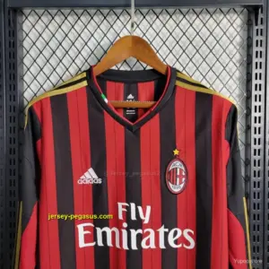 Retro Long Sleeve 20 AC Milan Home Jersey