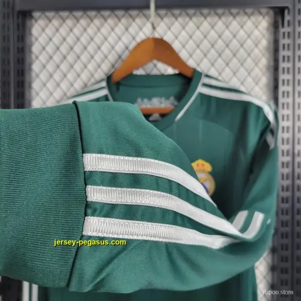 Retro Long Sleeve 20 Real Madrid Third Green Jersey