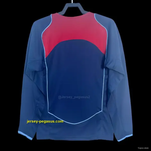 Retro Long Sleeve Atletico Madrid Away Blue Jersey