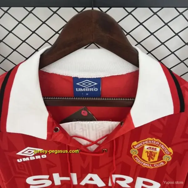 Retro Long Sleeve Manchester United Home Jersey