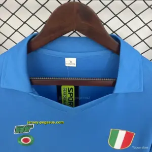 Retro Long Sleeve Napoli Home Jersey
