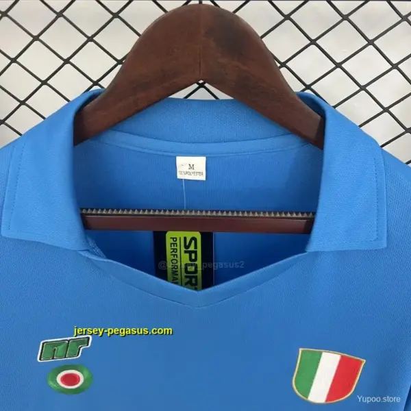 Retro Long Sleeve Napoli Home Jersey