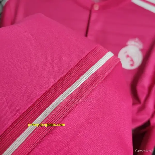 Retro Long Sleeve Real Madrid Away Pink Jersey