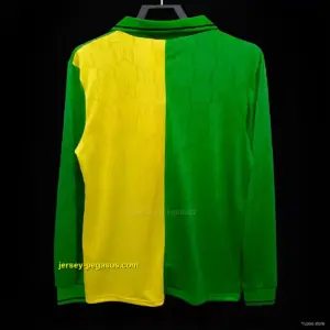 Retro Manchester United Third GreenYellow Long Sleeve Jersey