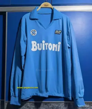 Retro Napoli Home Long Sleeve Soccer Jersey