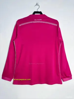 Retro Real Madrid Away Pink Long Sleeve Jersey
