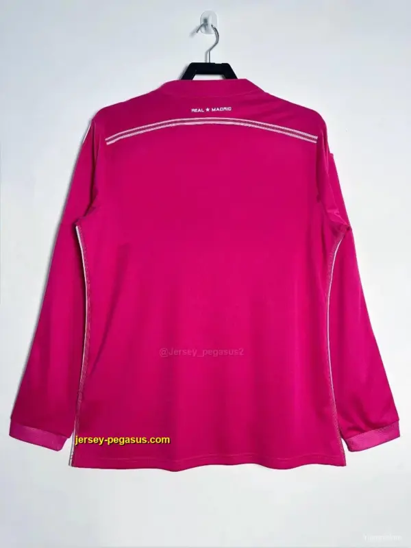 Retro Real Madrid Away Pink Long Sleeve Jersey