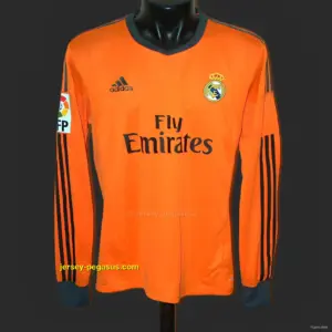 Retro Real Madrid Third Orange Long Sleeve Jersey Worn By Ronaldo