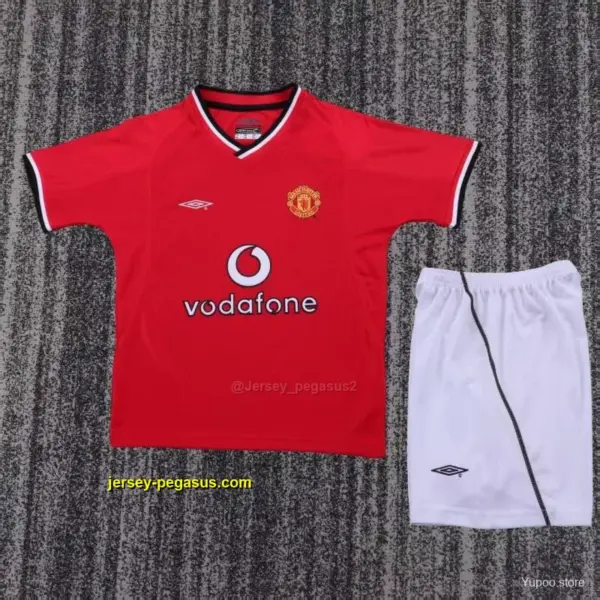 Retro 20 Kids Manchester United Red Home Jersey