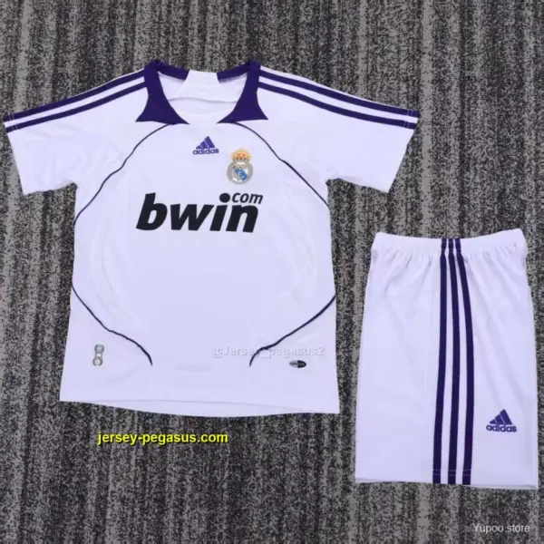 Retro 20 Kids Real Madrid White & Purple Home Jersey