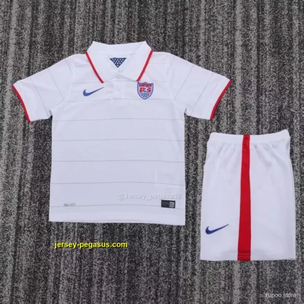 Retro 2014 Kids USA White Home Jersey