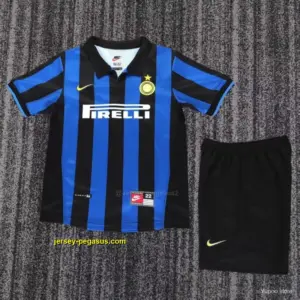 Retro Kids Inter Milan Blue & Black Stripe Home Jersey