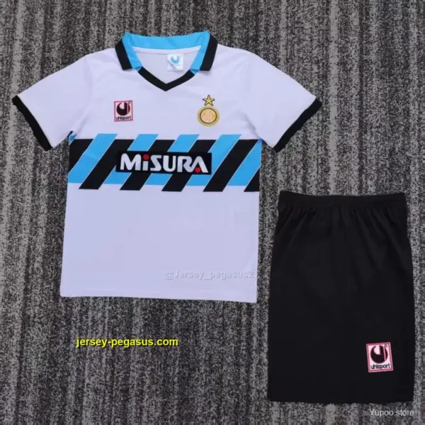 Retro Kids Inter Milan White & Blue Away Jersey