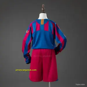 Kids Barcelona Home (UEFA Champions League) Retro Long Sleeve Kit Jersey